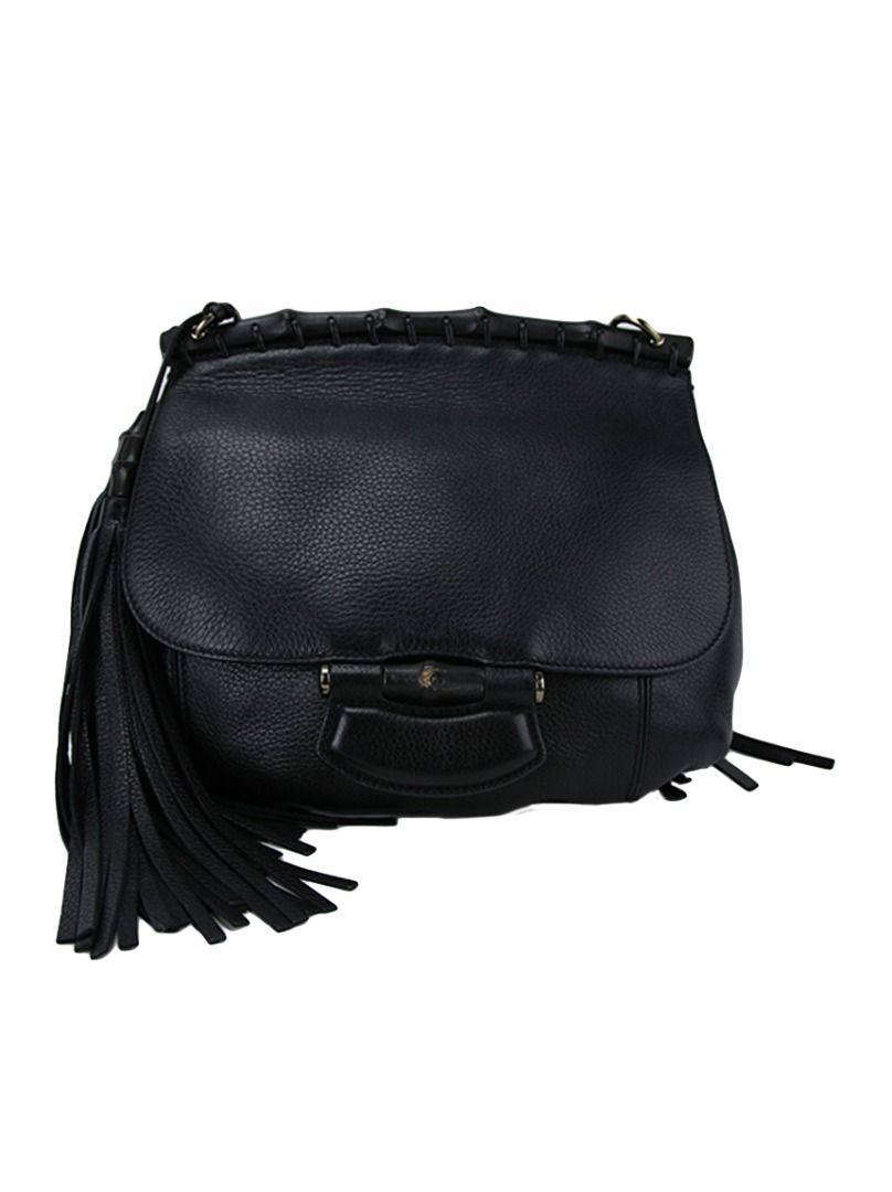 Bolsa Gucci Nouveau Fringe Medium Preto