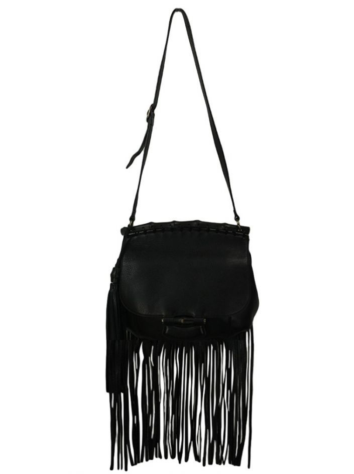 Bolsa Gucci Nouveau Fringe Medium Preto