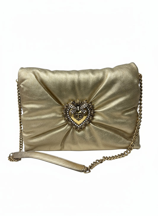 Bolsa Dolce&Gabbana transversal Devotion Soft Dourada