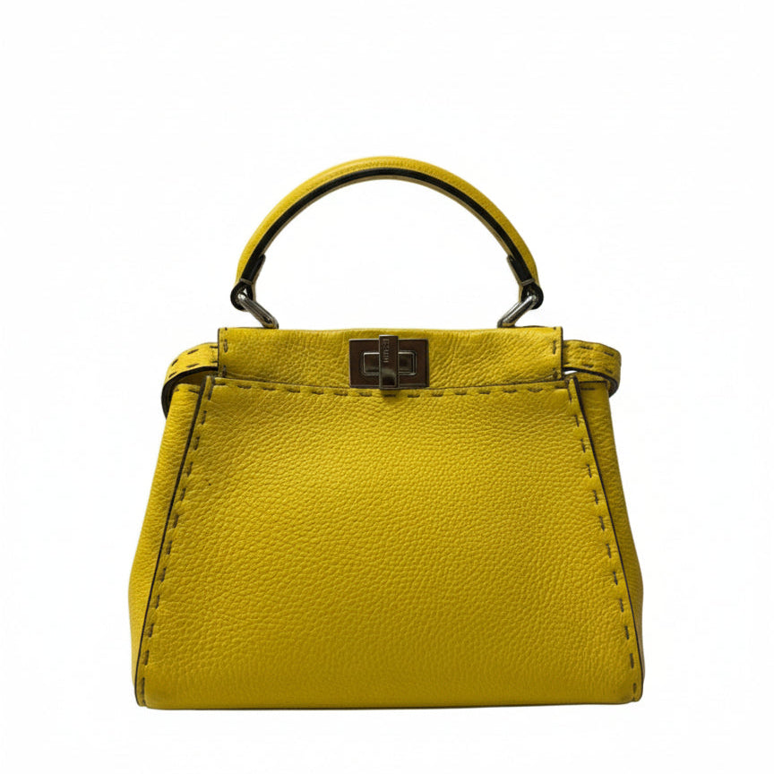 Bolsa Fendi Peekaboo Pequena Amarela