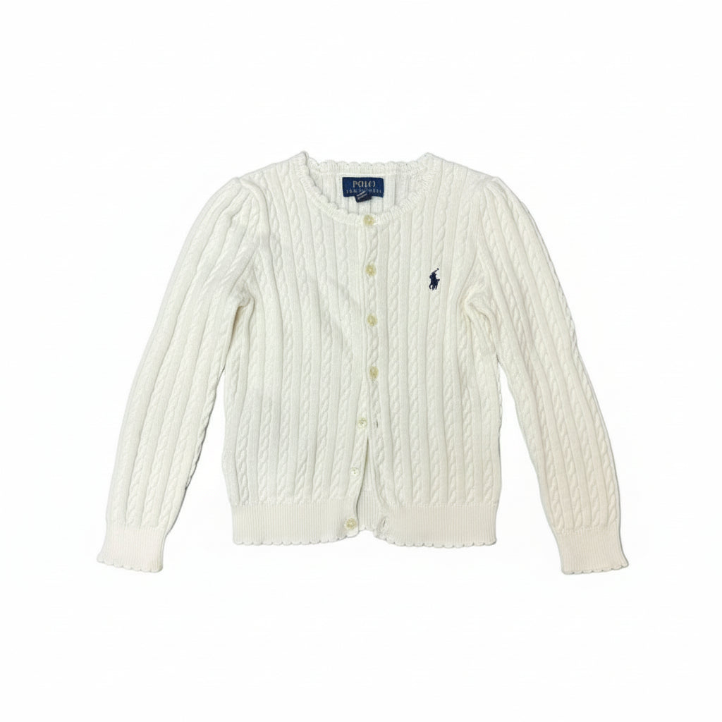 Cardigã Polo Ralph Lauren Branco Infantil Tam. 3 anos br