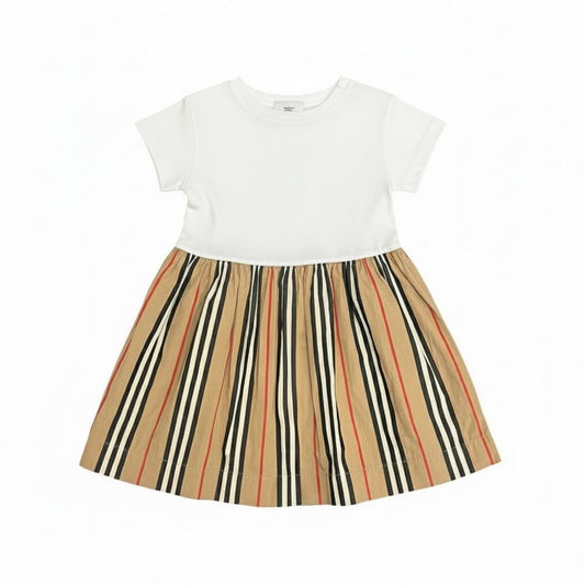 Vestido Burberry infantil listrado Tam 3