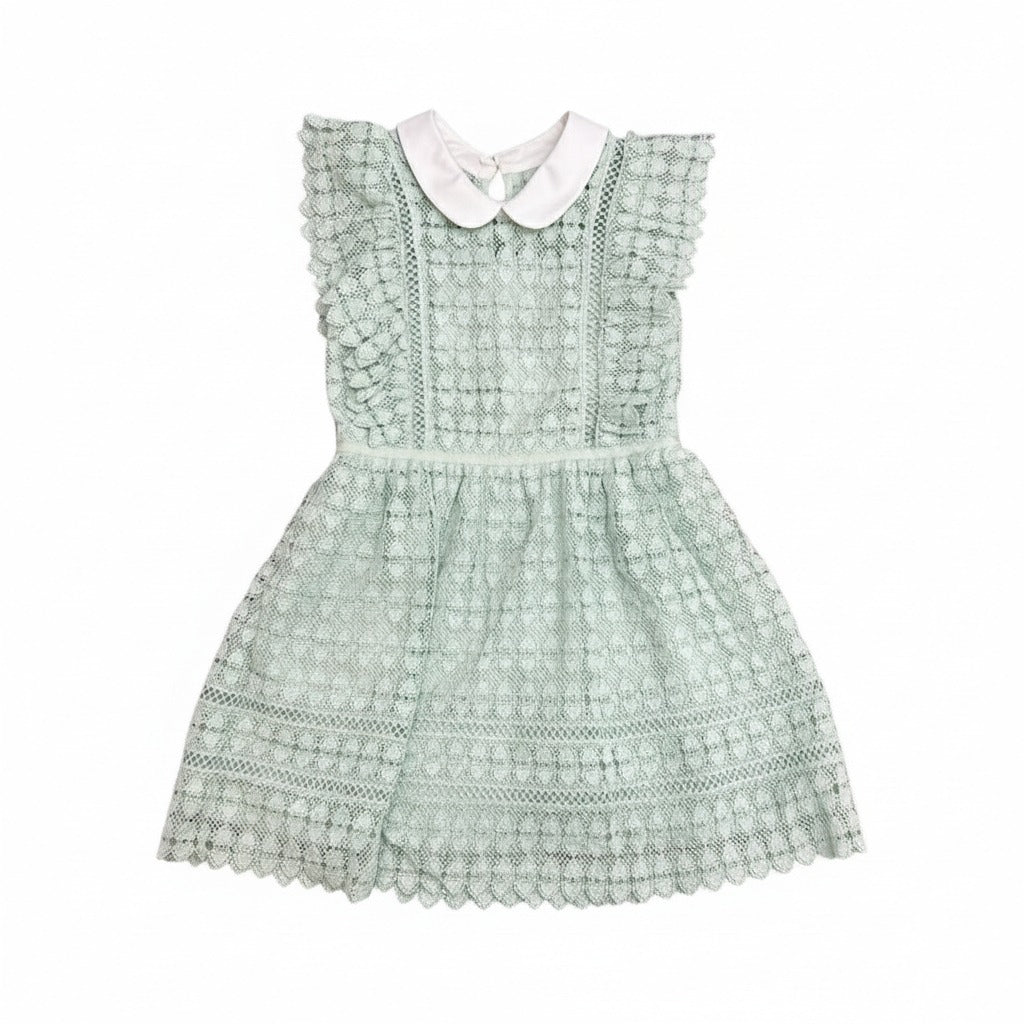 Vestido Self-Portrait  Verde Menta Infantil Tam. 3-4 Br