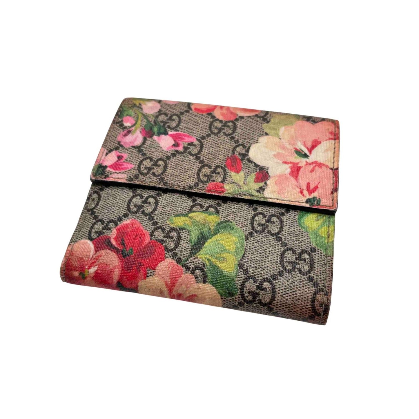 Carteira Gucci French Flap com estampa floral GG Blooms
