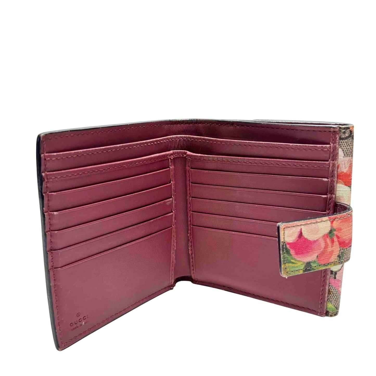 Carteira Gucci French Flap com estampa floral GG Blooms