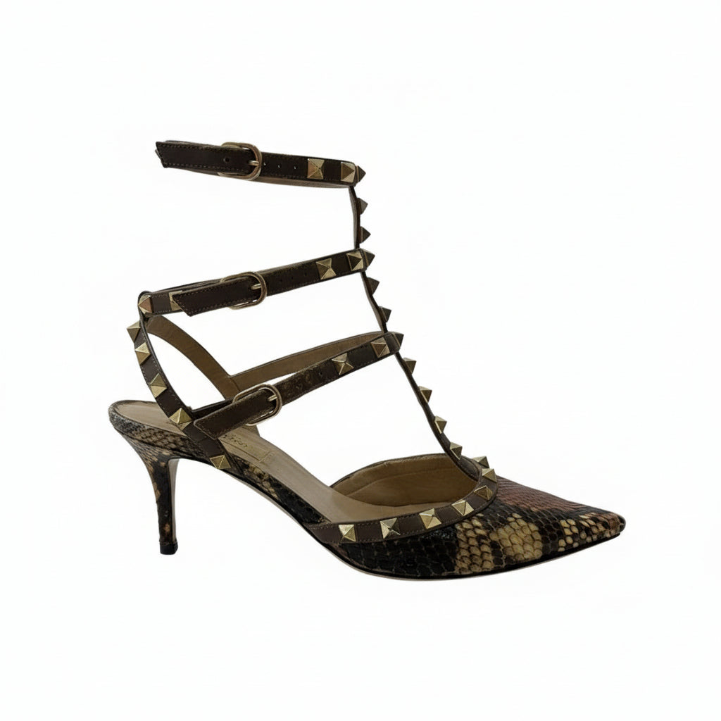 Scarpin Valentino Python Rockstud Tam. 36 BR