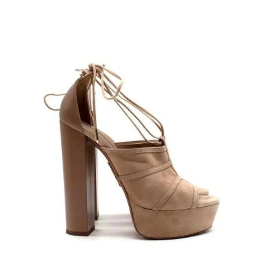 Salto Aquazzura Bege Camurça Tam. 34 BR