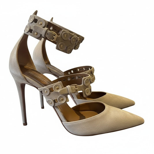 Scarpin Aquazzura Bege Camurça Tam. 34 BR