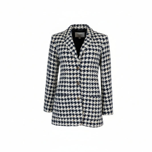 Casaco Chanel Navy oversized tweed Tam. G