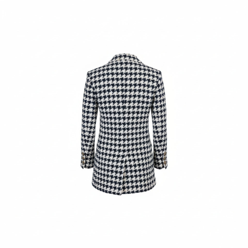 Casaco Chanel Navy oversized tweed Tam. G