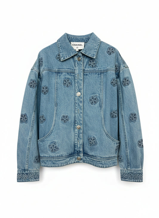 Jaqueta Chanel jeans Tam. G