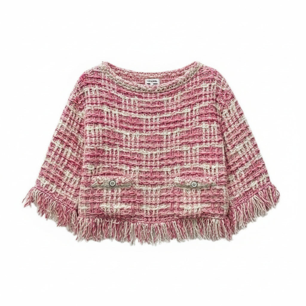 Blusa Chanel Tweed Rosa Tam. G