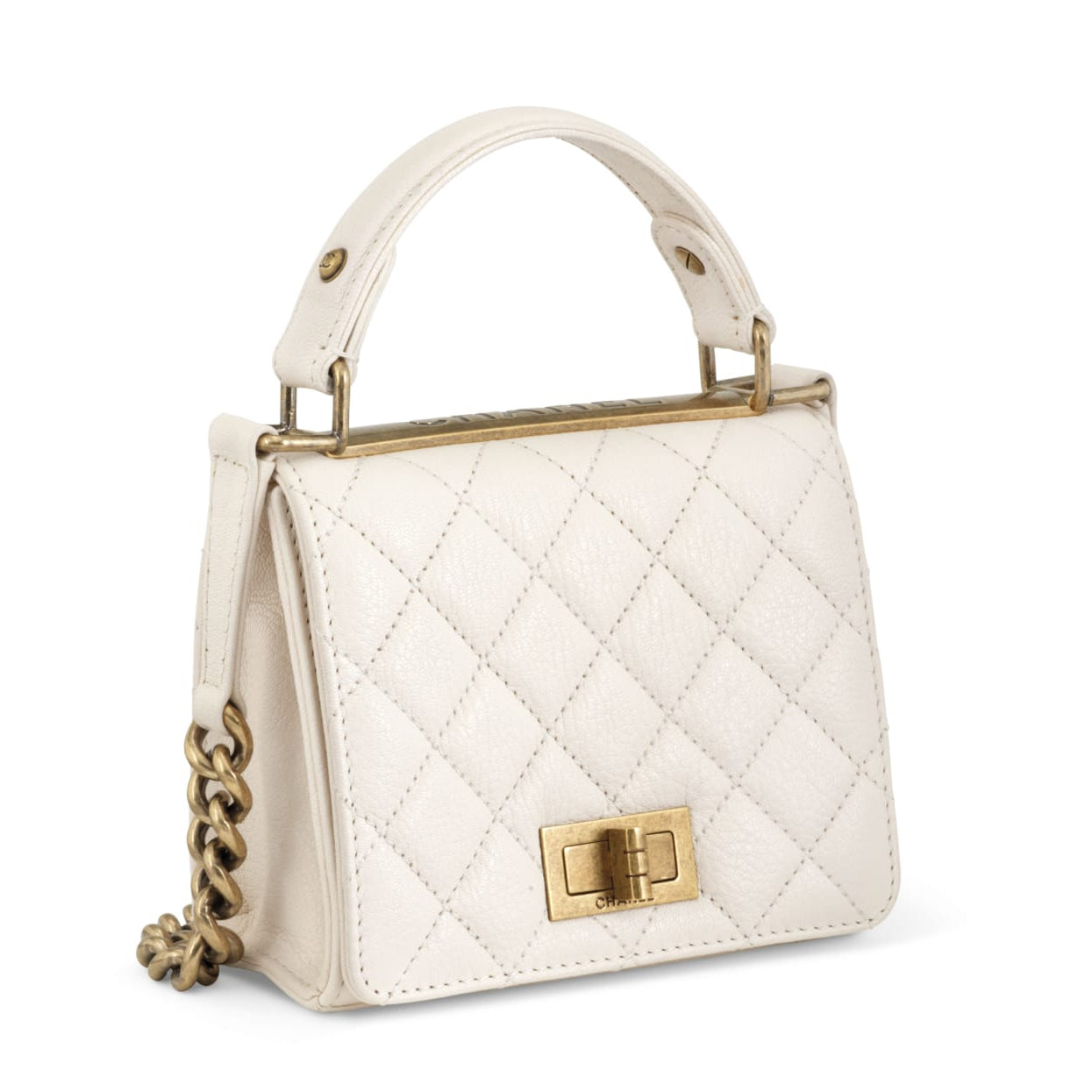 Bolsa Chanel Quilted Lambskin Off White