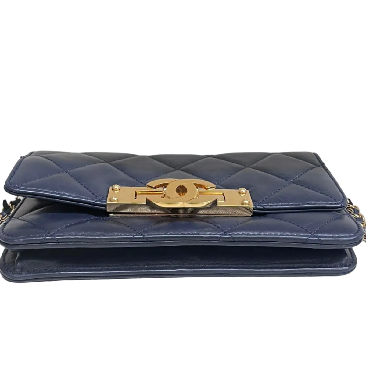 Bolsa Chanel Golden Class Wallet On Chain azul