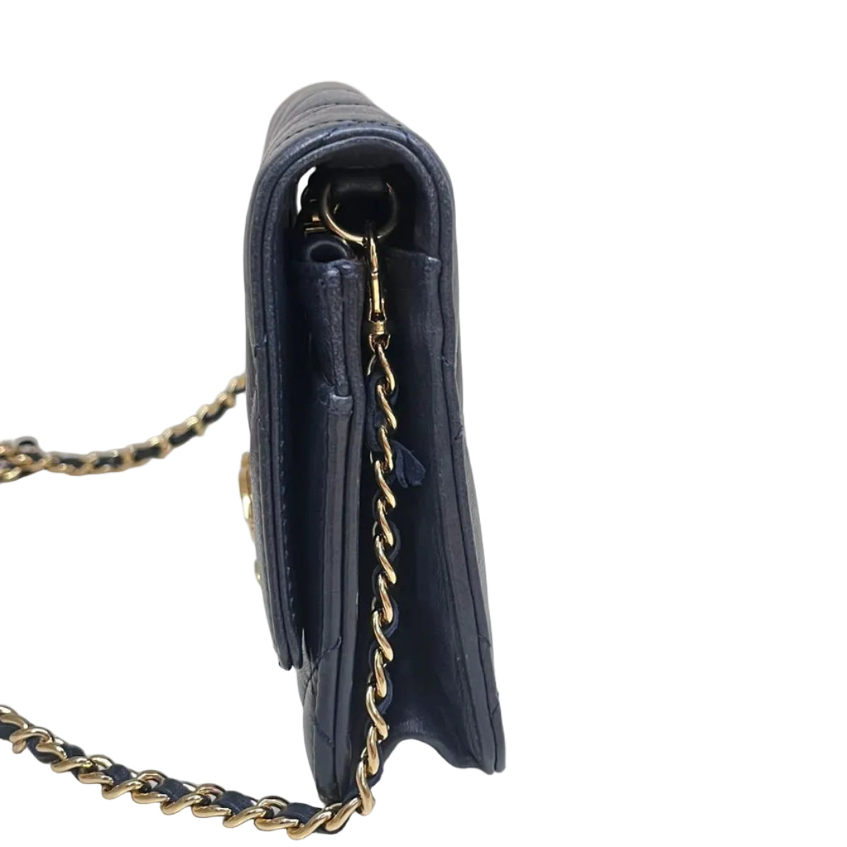Bolsa Chanel Golden Class Wallet On Chain azul