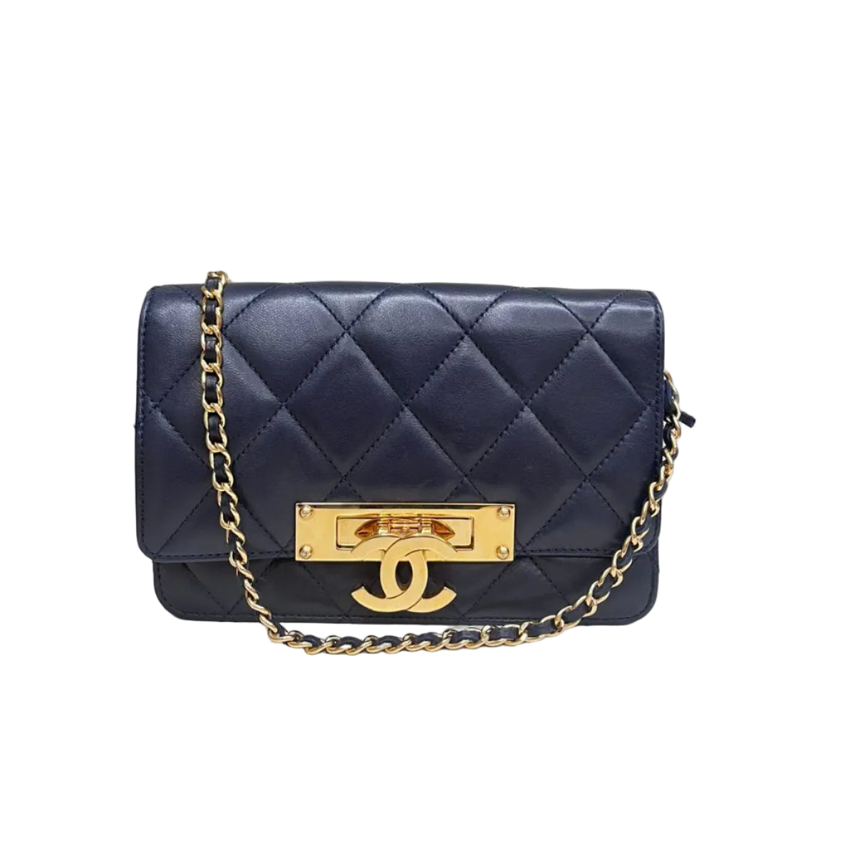 Bolsa Chanel Golden Class Wallet On Chain azul