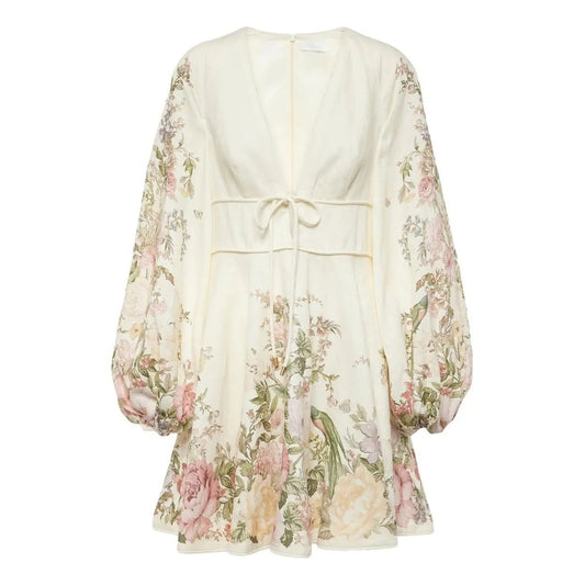 Vestido Zimmermann Estampado Bege Tam 34 Br