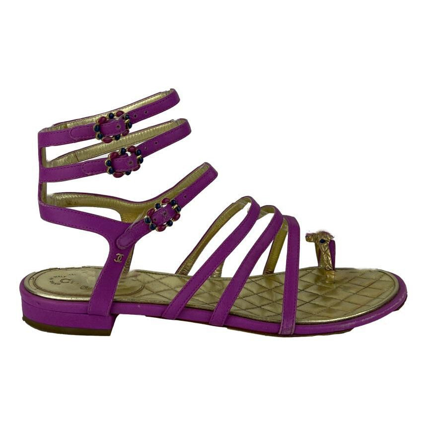 Sandália Chanel Ring Toe roxa Tam 36 BR
