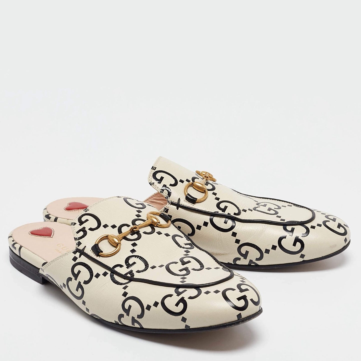 Mule Princetown Gucci preto e branco TAM 36 br