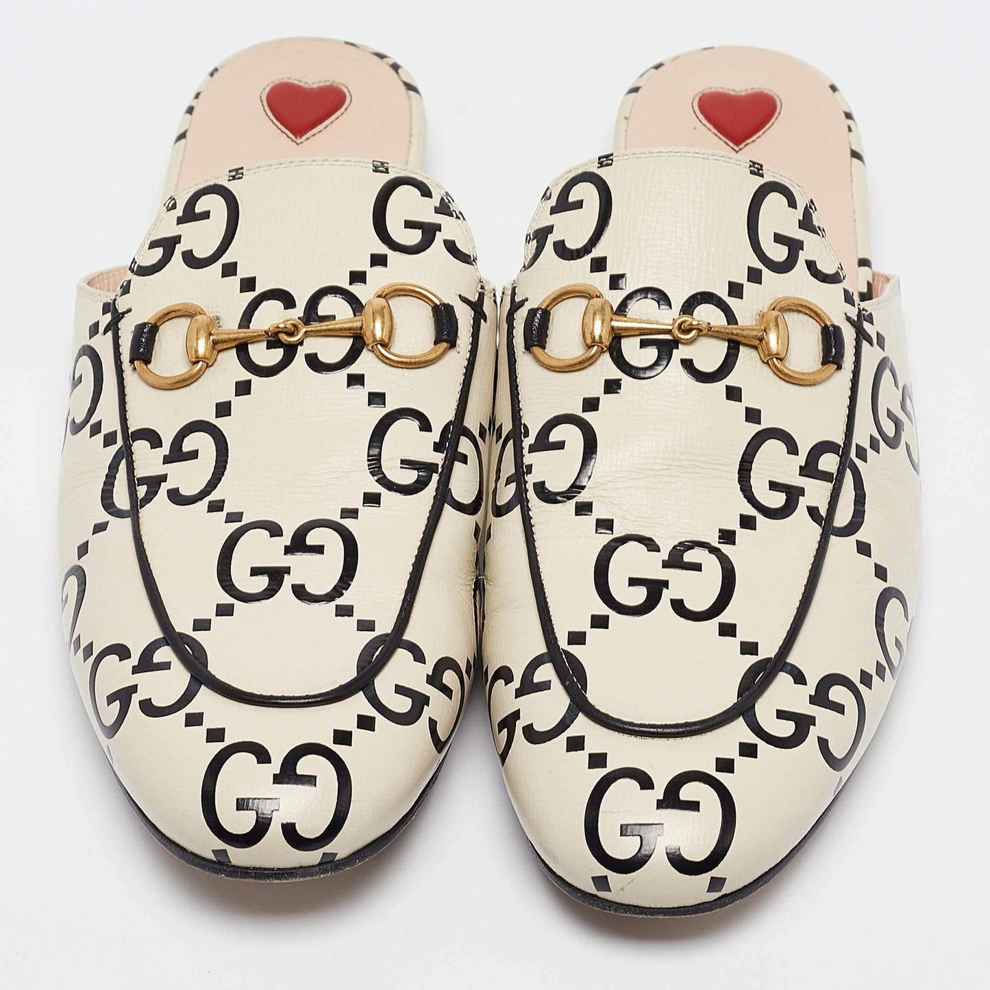 Mule Princetown Gucci preto e branco TAM 36 br