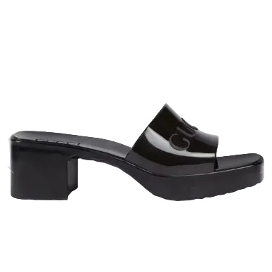 Sandália Gucci Preta de Borracha tam 35br