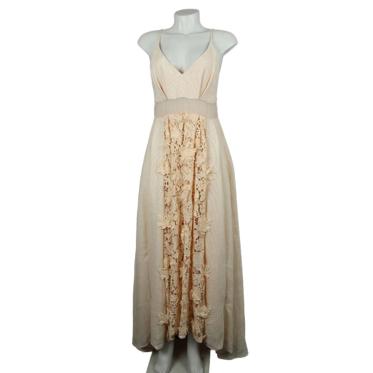 Vestido Cris Barros Bege de Renda Tam 36 br