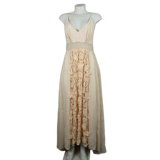 Vestido Cris Barros Bege de Renda Tam 36 br