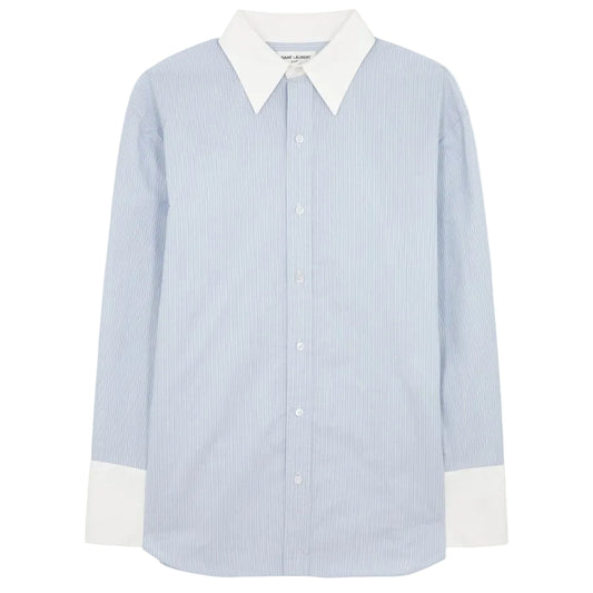 Camisa Winchester Saint Laurent Azul Listrado Tam P Br.