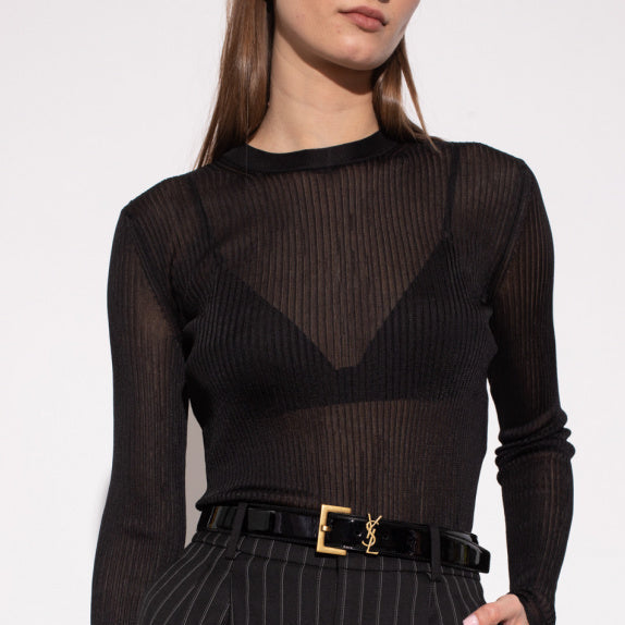 Blusa Saint Laurent Transparente Tam. PP Br