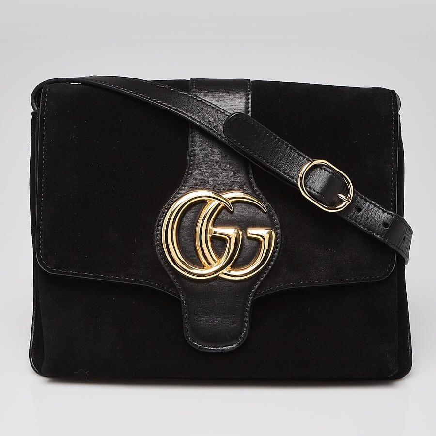 Bolsa Gucci Arli Medium Suede Camurça Preto