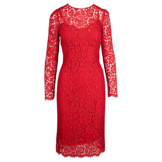 Vestido Dolce&Gabbana Vermelho Renda Tam 38 Br