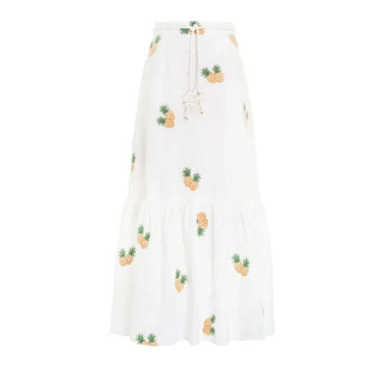 Saia Zimmermann Branca Estampa de Abacaxi Tam 36 Br