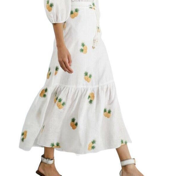 Saia Zimmermann Branca Estampa de Abacaxi Tam 36 Br