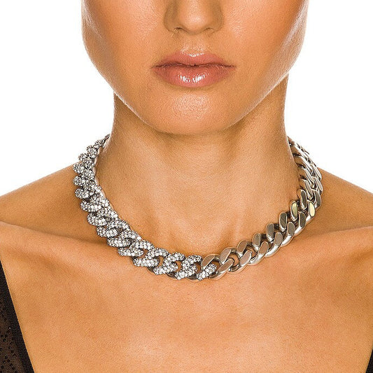 Colar Saint Laurent Prata Strass