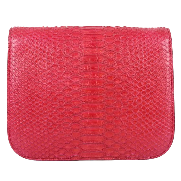 Bolsa Celine Classic Box Flap Em Python Rosa