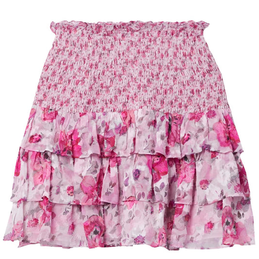 Saia LoveShackFancy Rosa Floral Tam. PP Br