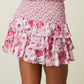 Saia LoveShackFancy Rosa Floral Tam. PP Br