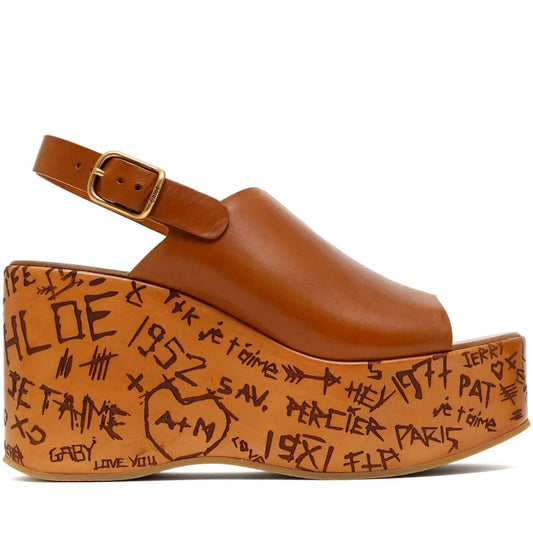 Sandália Chloé Maxime Wedge Marrom Tam. 35 Br