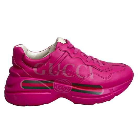 Tênis Gucci Rhyton Logo Rosa Tam. 35,5 Br