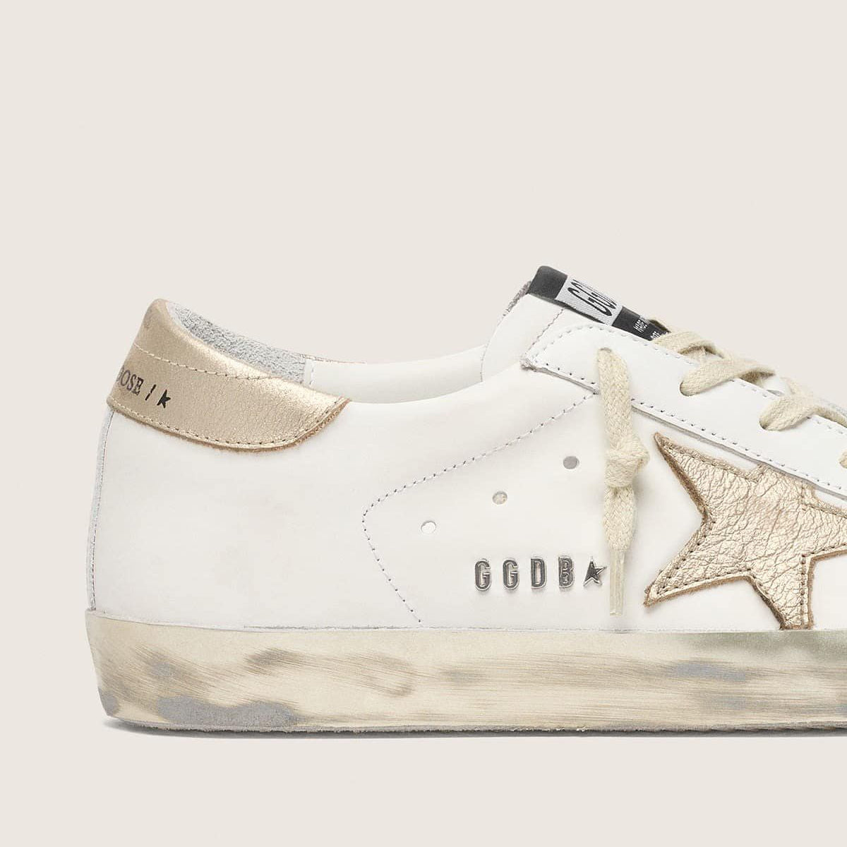 Tênis Golden Goose Deluxe Brand Branco e Dourado Tam. 37 Br