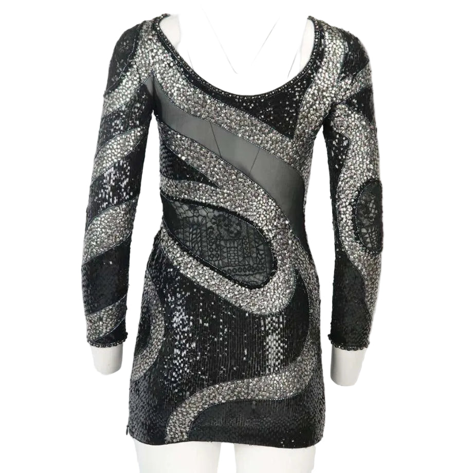 Vestido Emilio Pucci Preto Lantejoulas Tam. 36/38 Br
