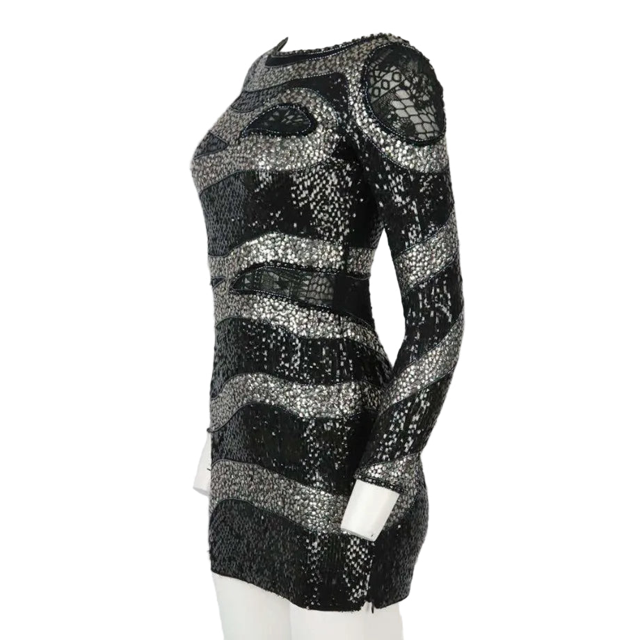 Vestido Emilio Pucci Preto Lantejoulas Tam. 36/38 Br