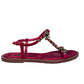 Rasteira Dolce & Gabbana Vermelha e Dourada Tam. 38 Br
