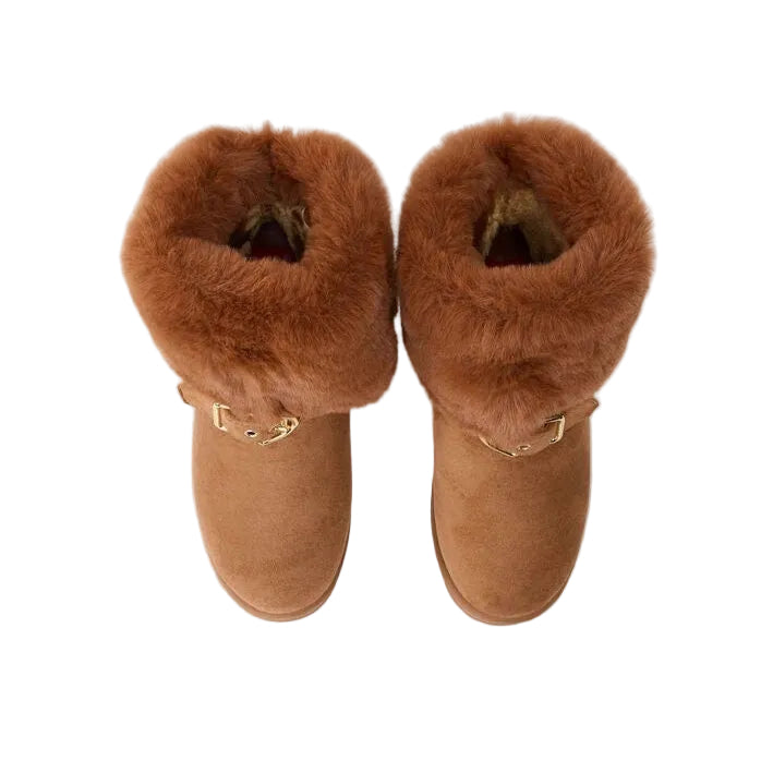 Bota Love Moschino de Pelos Marrom Tam. 36 Br