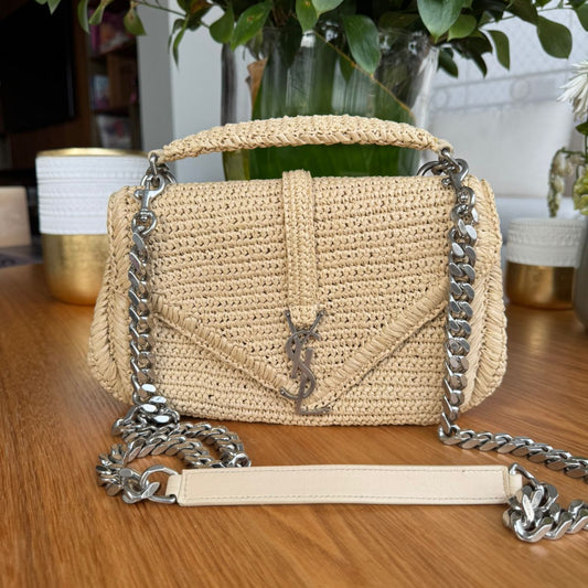 Bolsa Saint Laurent Raffia Bege
