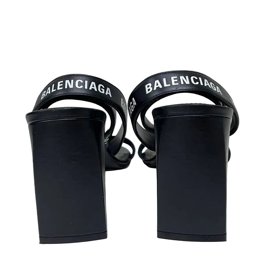 Sandália Balenciaga Logo Strap Preta Tam. 36 Br