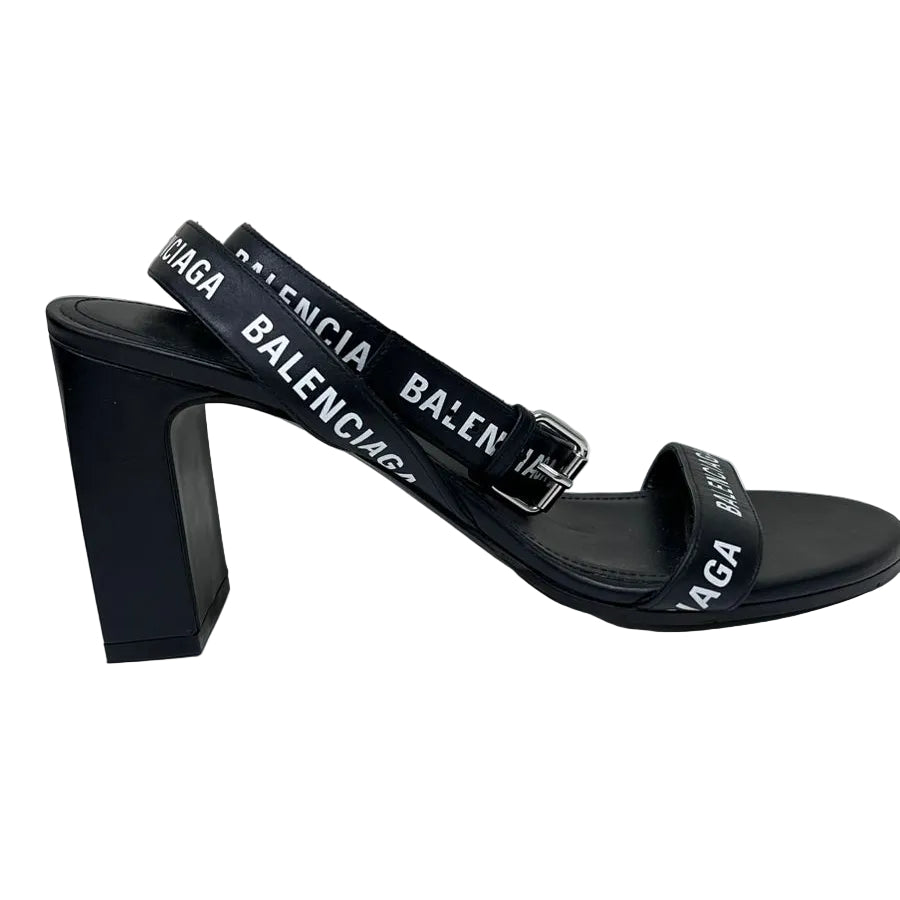 Sandália Balenciaga Logo Strap Preta Tam. 36 Br