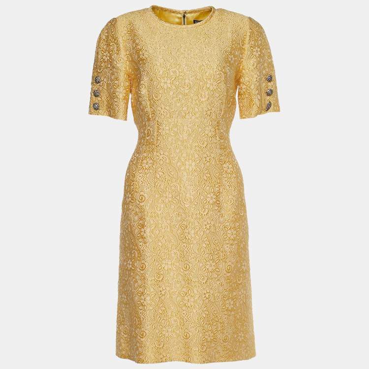 Vestido Dolce & Gabbana Estampa Floral Amarelo Tam. 40 Br