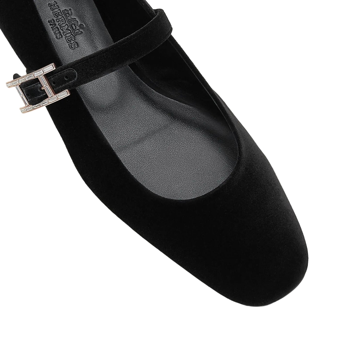 Sapatilha Hermès Jane Veludo Preta Tam. 37 Br