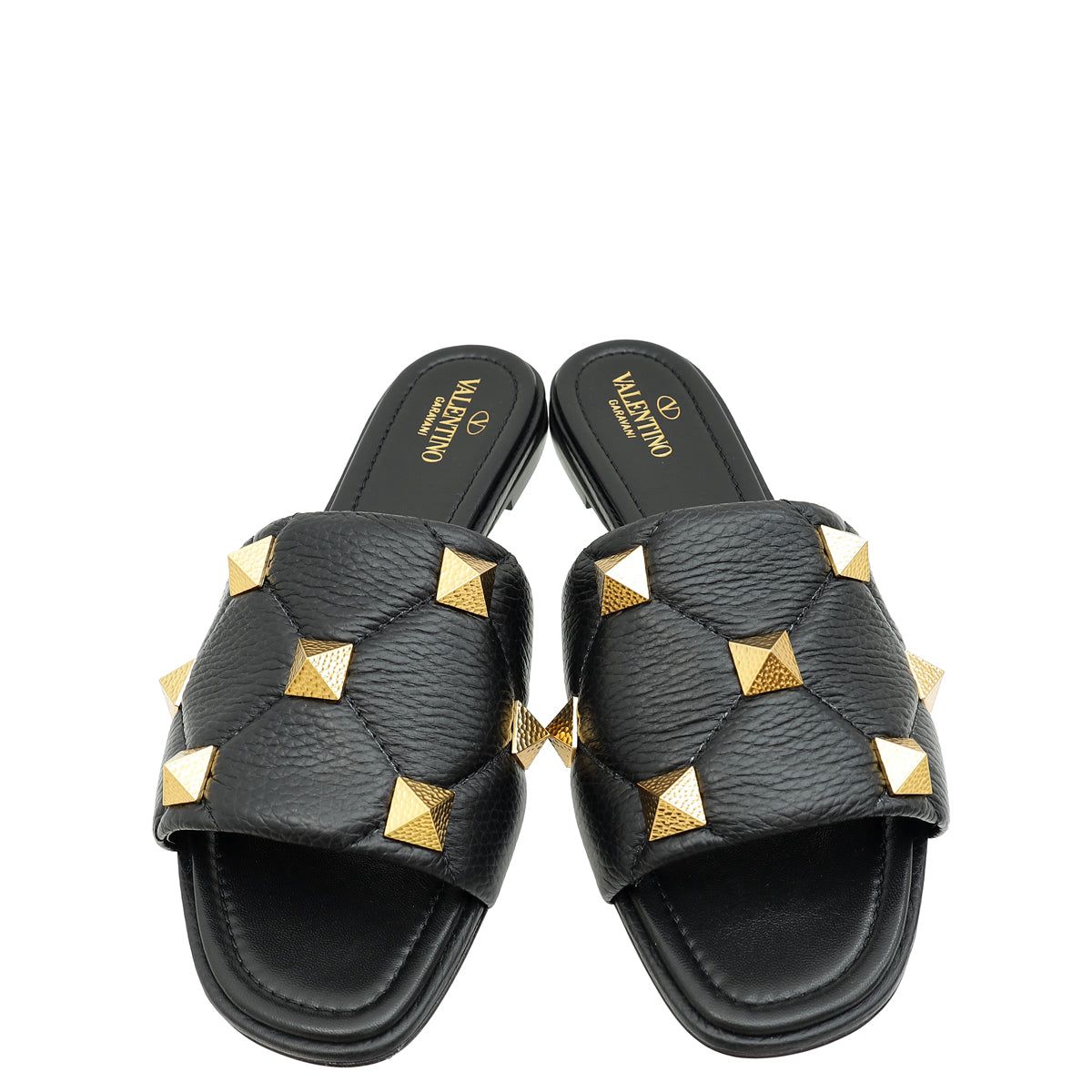 Rasteirinha Valentino Garavani Roman Stud Preta Tam. 36,5